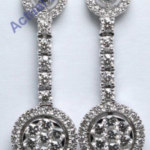 18K White Round Diamond Earrings (1.71 Ct G Vs ) C19000214